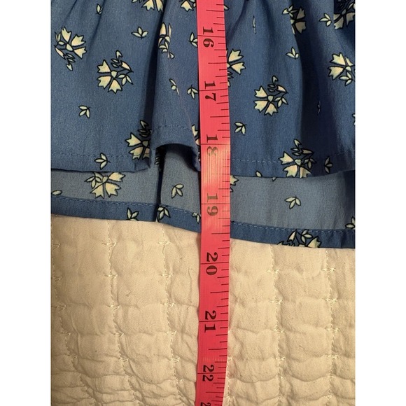 Abercrombie And Fitch Women's Strappy Peplum Top, M, Blue And White Floral - Picture 6 of 8